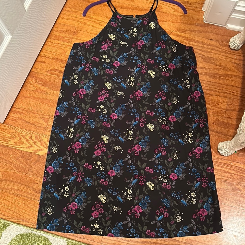 Kensie floral black halter dress size Large